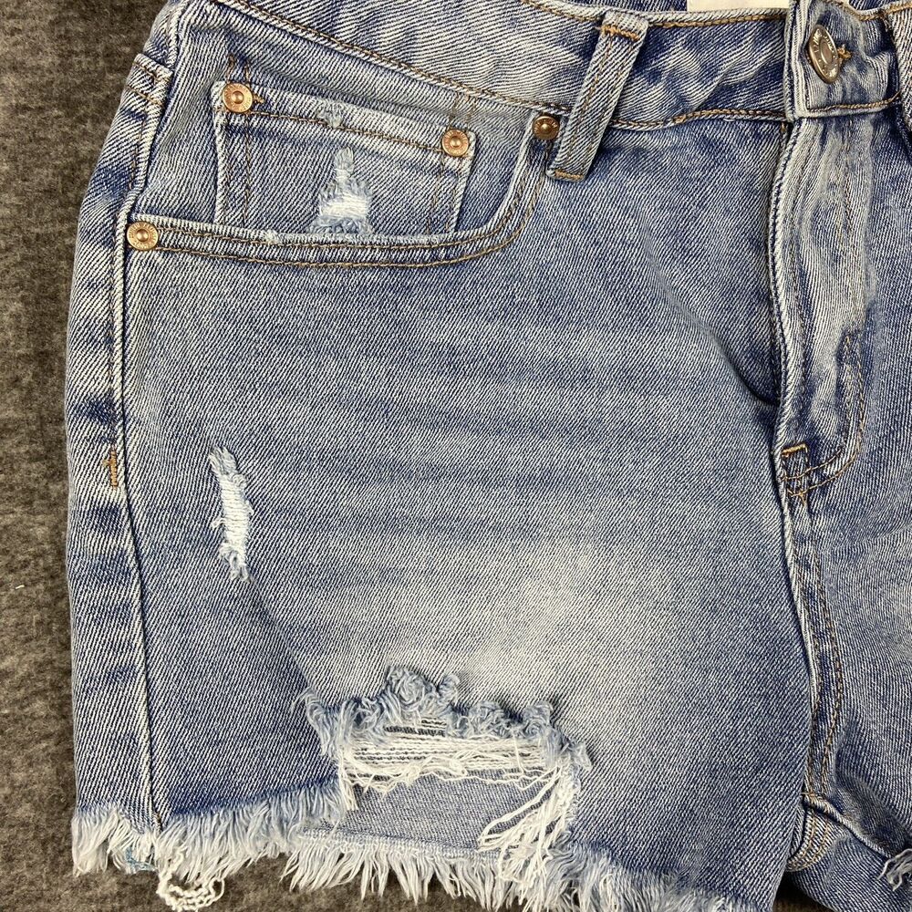 Almost Famous Cutoff Shorts Womens Juniors 9 High Rise Short Distressed Light - Picture 12 of 16